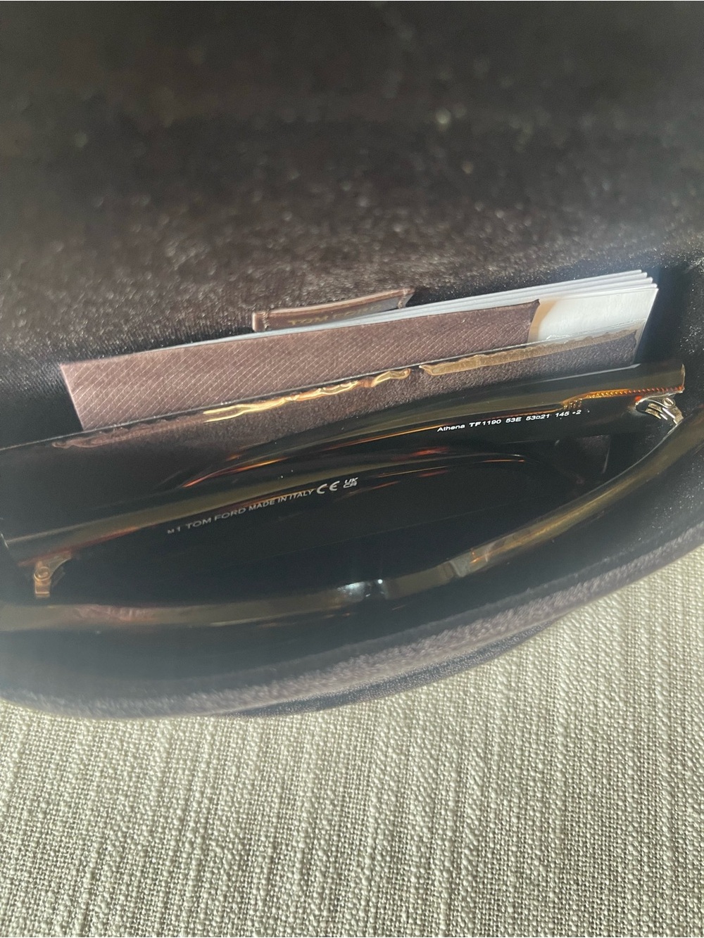 NIB TOM FORD ATHENA TF 1190 53E CAT EYE STRIPED TORTOISESHELL LUXURY SUNGLASSES - Picture 17 of 17